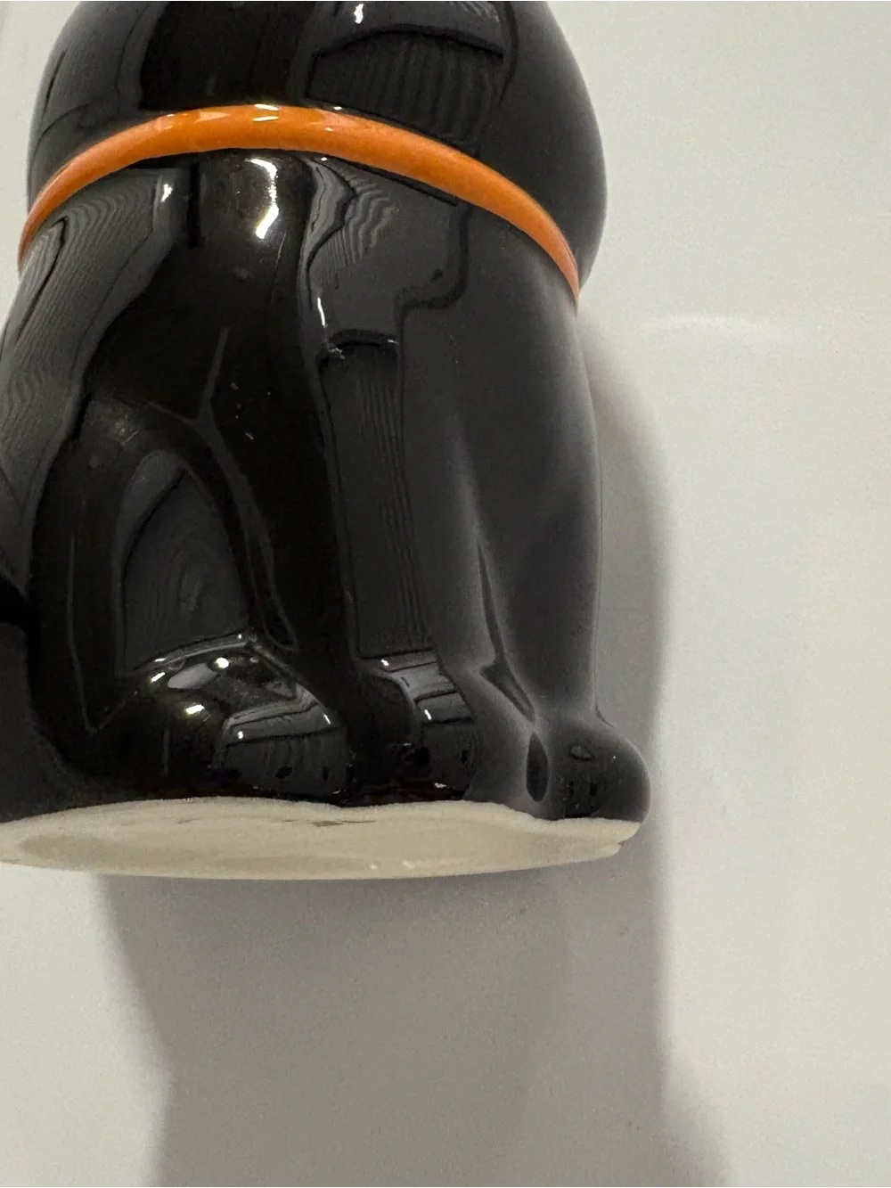 Black Cat Ceramic Mug with Orange Collar and White Moon Accent Halloween decor